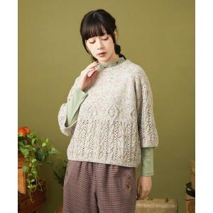 ニット セーター カラーネップ ニットプルオーバー レディース