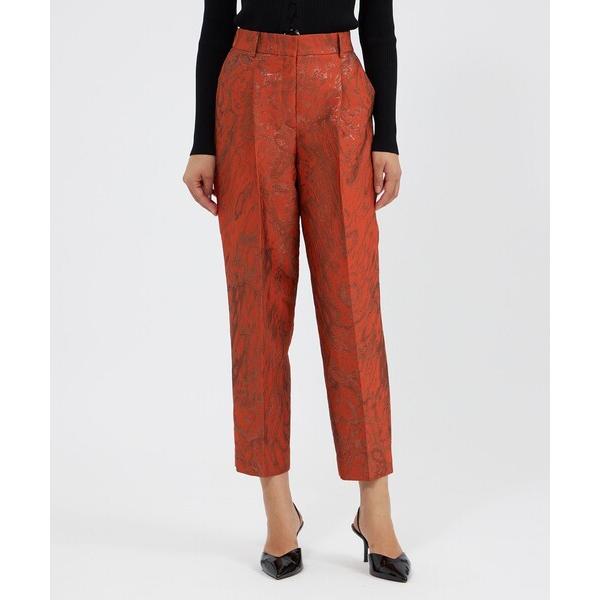 パンツ ラメジャカード カーブパンツ レディース