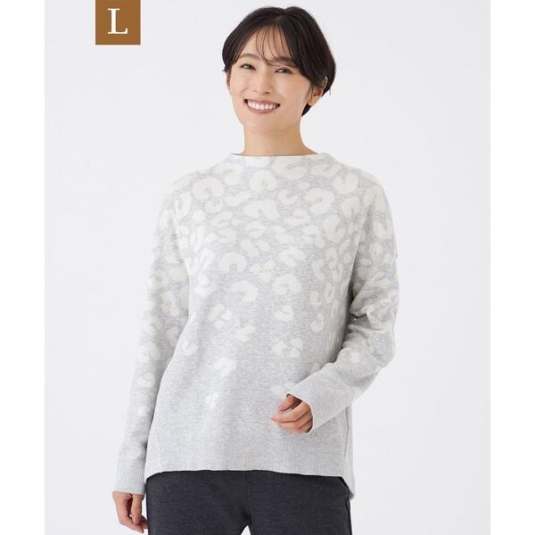 tシャツ 「L」「カタログ掲載」「ウォッシャブル」パンサーグラデーションニットソー レディース