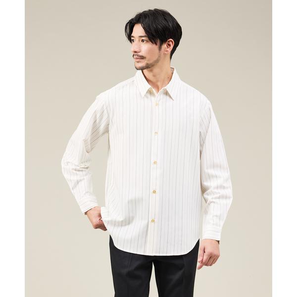 シャツ 「定番」レギュラーカラーストライプシャツ メンズ レディース