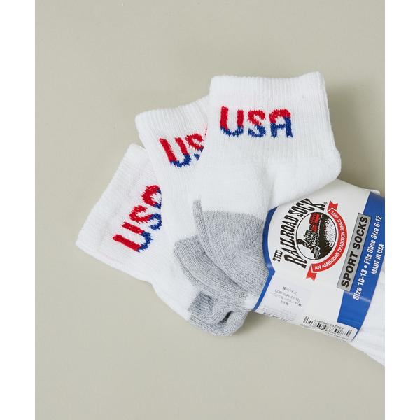 靴下 「RAILROAD SOCK /レイルロードソック」 TEAM USAクォーターソックス 3足...