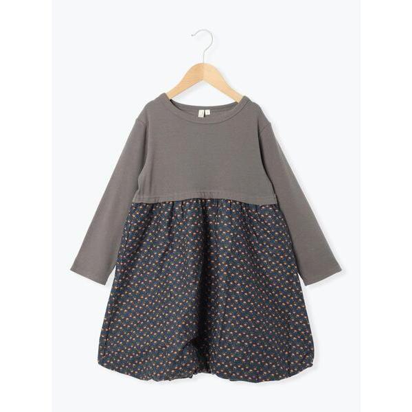 ワンピース 花柄ドッキングバルーンワンピース キッズ 子供服 女の子