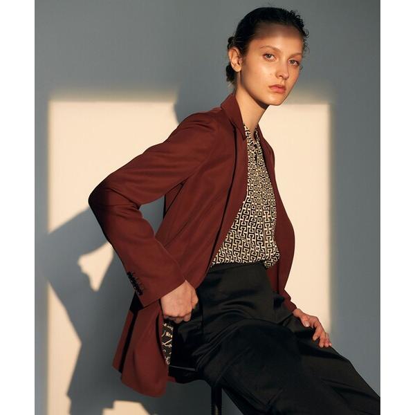 ジャケット テーラードジャケット ヴィスコースウールツイル ピークドラペルジャケット レディース