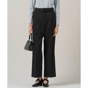 パンツ ウォームサテン ワイドストレートパンツ レディース