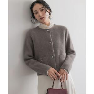 カーディガン フラッフィーファーニット ジャケット レディース
