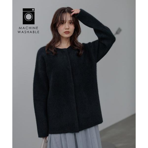 カーディガン 「洗える」CNラクーンコンミドルカーディガン491271 レディース