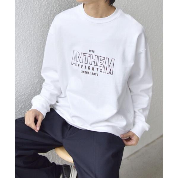 トレーナー スウェット SHIPS any: any city カレッジライク プリント＆刺繍 リラ...