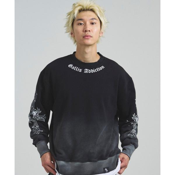 トレーナー スウェット GA GRADATION加工 CROSS CREW メンズ レディース