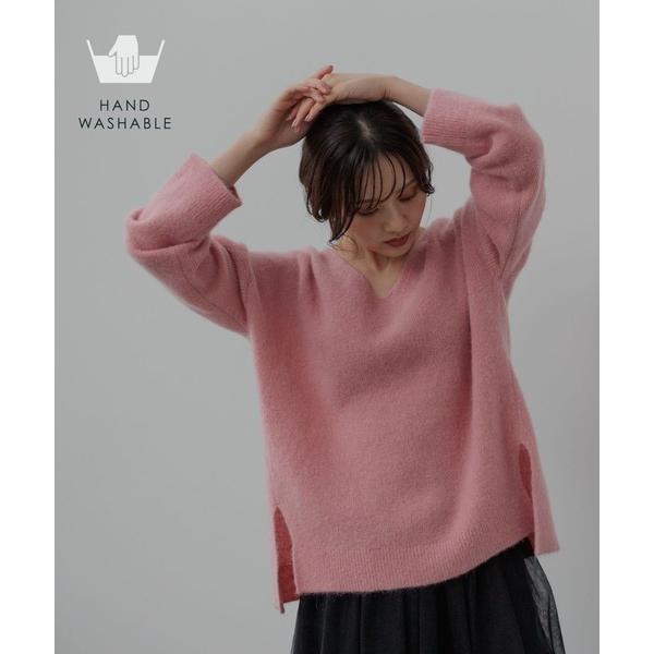 ニット セーター 「手洗い可能」モヘアウールVプルオーバー491832 レディース