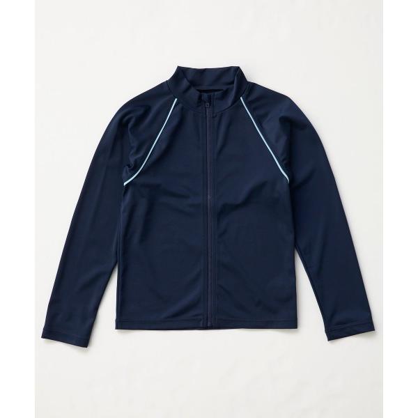 ラッシュガード 「ノーブランド」キッズ長袖フルジップラッシュガード スクール水着 キッズ日焼け対策 ...