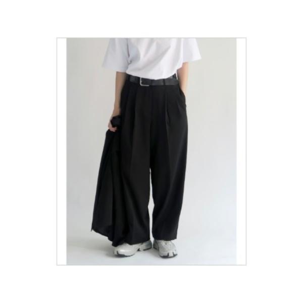 ワイドパンツ スラックス パンツ unisex / boyfriend tuck slacks レデ...