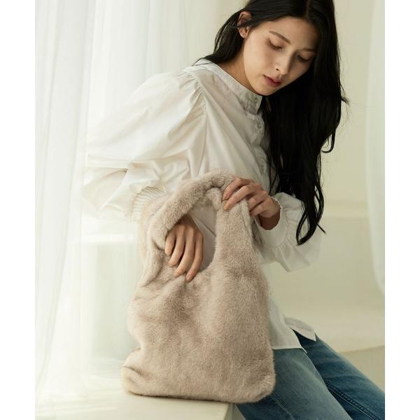 ハンドバッグ 大人かわいいエコファーバッグ