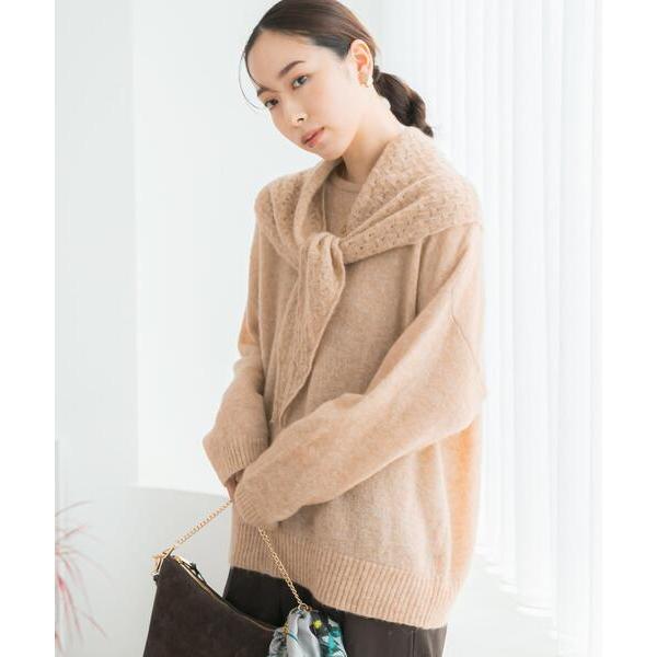 ニット セーター F by ROSSO　ヘアリーニットプルオーバー+ニットスカーフ レディース