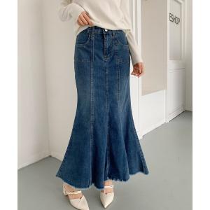 デニムスカート マーメイド デニム ロングスカートの商品画像
