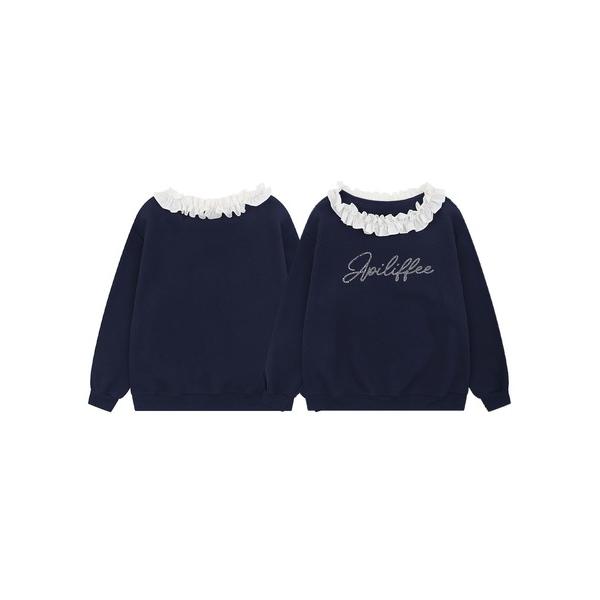 トレーナー スウェット HOOK for girls　フリルネック ガーリースウェット レディース