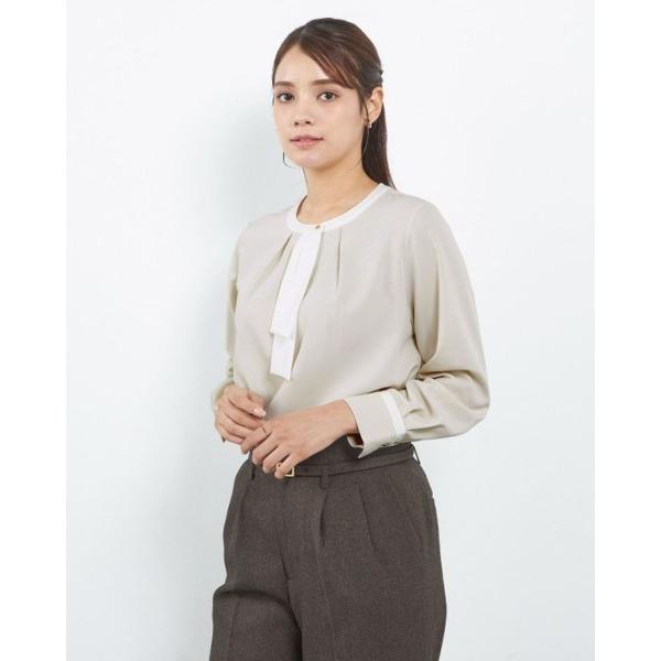 ブラウス シャツ 「長袖」ボウタイライクプルオーバー レディース