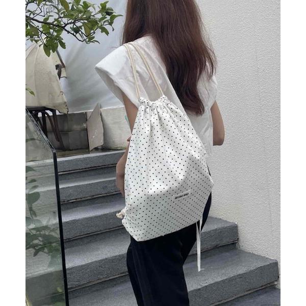 デイバック リュック Liaa/ドット柄 ナップサック リュック A18702 レディース