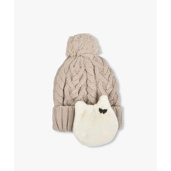 ニット帽 ニットキャップ ネコ耳当てニットワッチ レディース