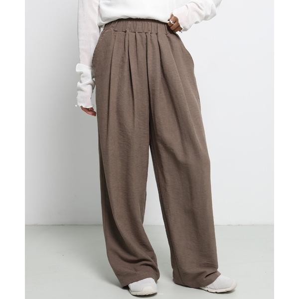 パンツ 「選べる丈感」フランネルダブルタックワイドパンツ レディース