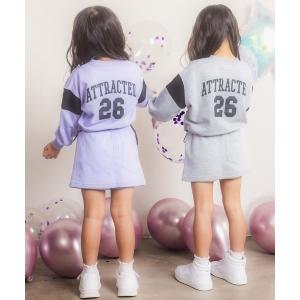 トレーナー  カレッジ トップス × スカート スウェット SET「ジュニアお揃い」 キッズ 子供服 女の子