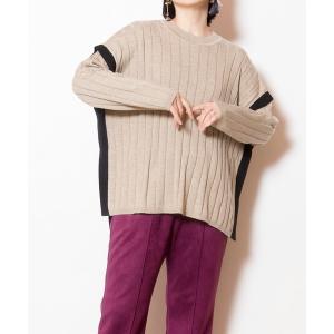 ニット セーター ワイドリブニットプルオーバー レディース