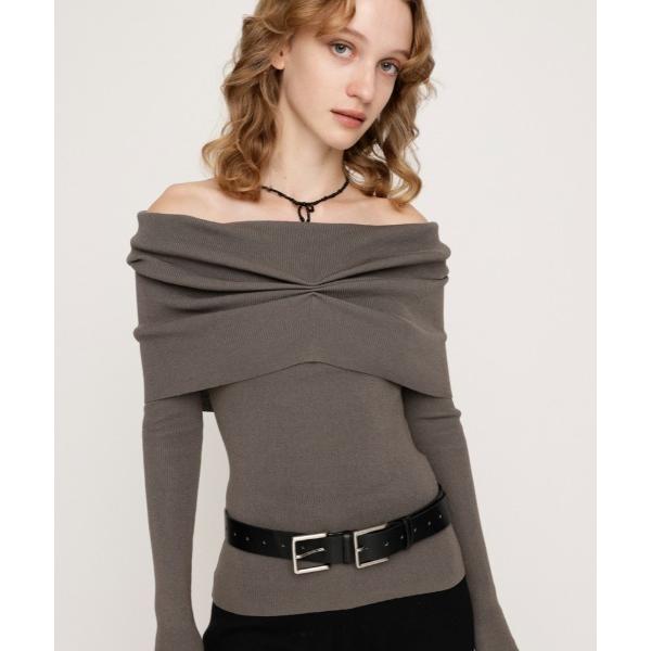 ニット セーター OFF SHOULDER KNIT TOPS オフショルダー ニット トップス 秋...