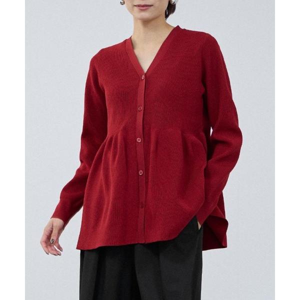 カーディガン milli de l'air ソフトレッチペプラムカーディガン レディース