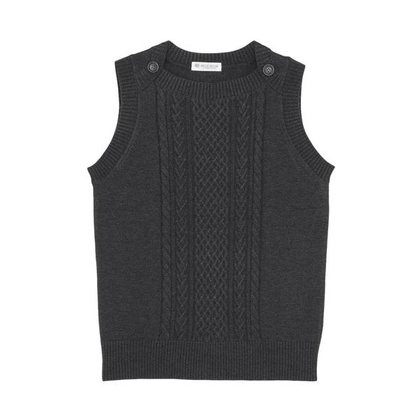 ベスト ジレ アンチピリング ボートネック ベスト レディース