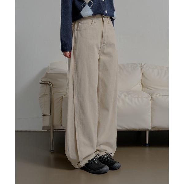 パンツ 「2025FW新作アイテム」「ウエスト調節ボタンで体形に合わせて調節可能」「裾のボタンでシル...