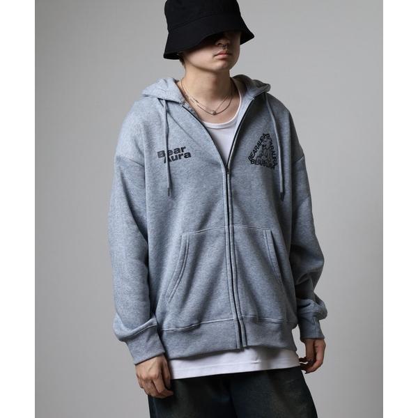 パーカー ワイドシルエット レトロデザイン裏起毛ZIPパーカー 韓国系 メンズ レディース