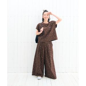 セットアップ 「L's」FRENCH SLEEVE SHIRT ＆ LONG PANTS SET NY/PU PRINT/フレンチスリーブシャツ＆ロングパンツセット プリント レディース