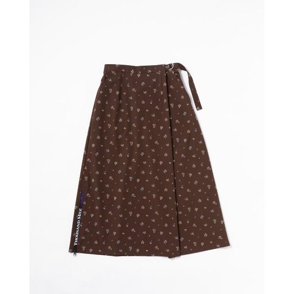 スカート 「L's」WRAPPED SKIRT NY/PU PRINT/ラップスカート プリント