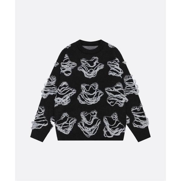 セーター ニット Fringe Design Jeresy Sweater メンズ