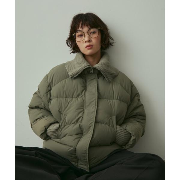 ダウンコート ダウンジャケット rib collar pudding jacket / リブカラーパ...