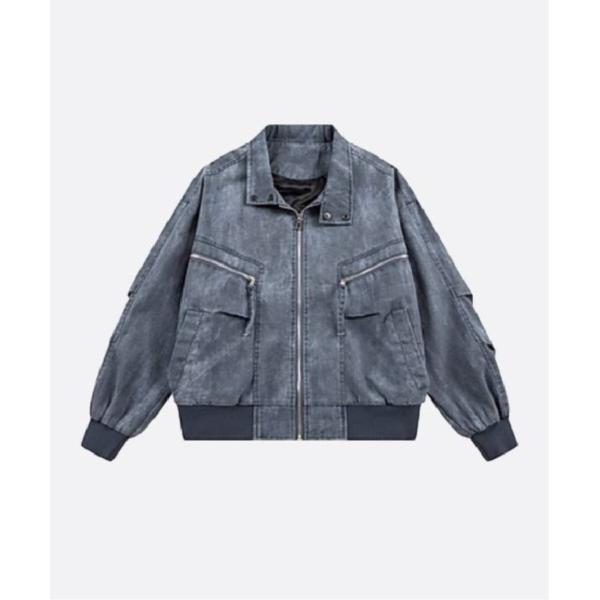 デニムジャケット gジャン Distressed Denim Pocket Jacket メンズ