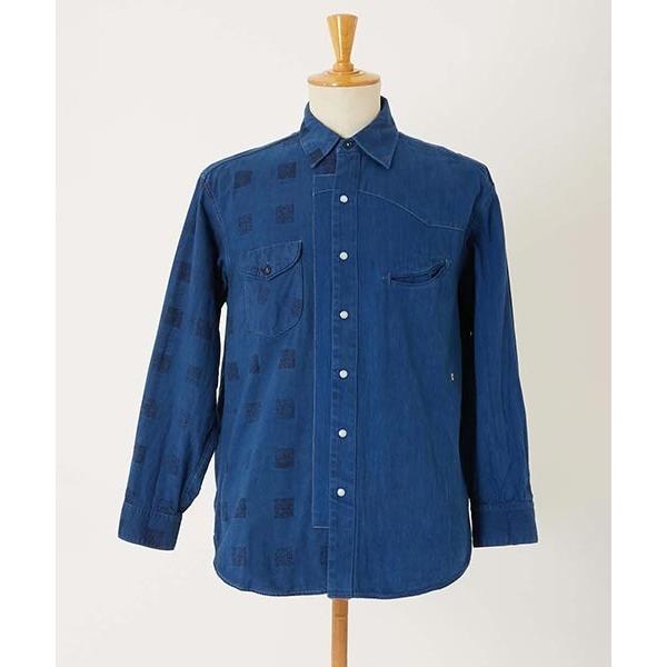 シャツ JAPAN DORAKU REWORK テンネンホンアイ スプリットシャツ メンズ