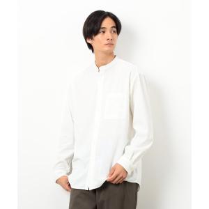 シャツ トリコットコーデュロイ バンドカラー シャツ メンズ