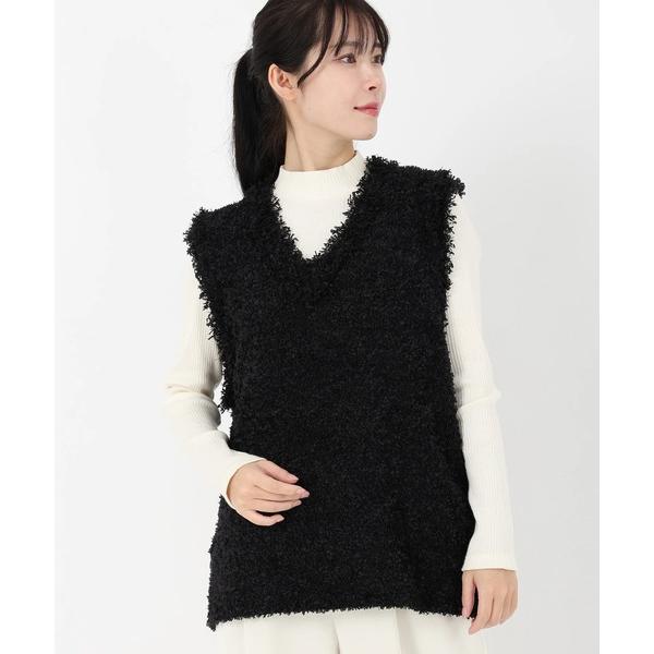 ベスト ジレ アメリ―リュバン_ツイード編ニットベスト レディース