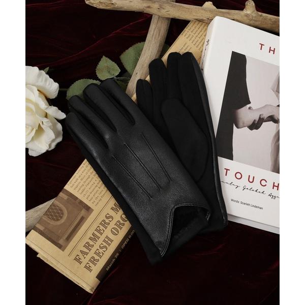 手袋 ハーフＰＵカラフル手袋 レディース