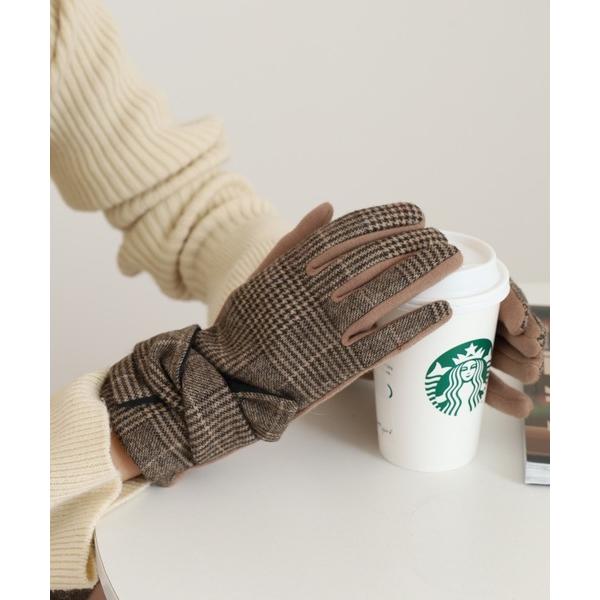 手袋 グレンチェック手袋 レディース