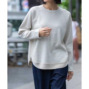 tシャツ ハニカムサーマル×ニットリブラウンドヘムプルオーバー レディース