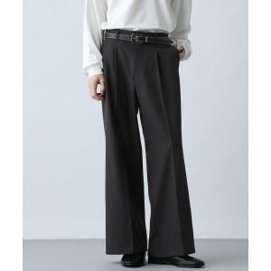 スラックス 「SET UP対応」ポリエステルイージーギャバワイドフレアパンツ(HARE) メンズ