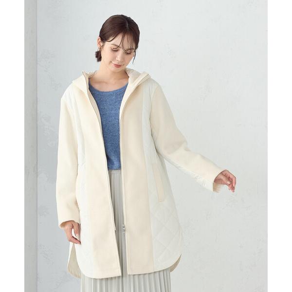 コート アウター コンビネーションキルトコート レディース