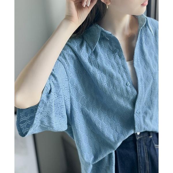 「Java」 半袖シャツ LARGE ブルー レディース