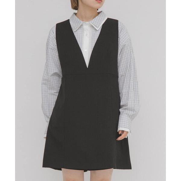 ワンピース Aラインミニジャンパースカート
