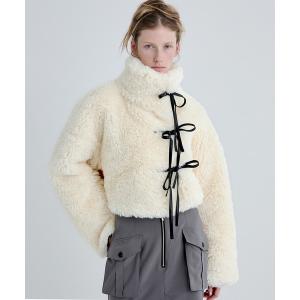 コート アウター Synthetic Fur Lace-up Cardigan/シンセティックファー レースアップカーディガン レディース