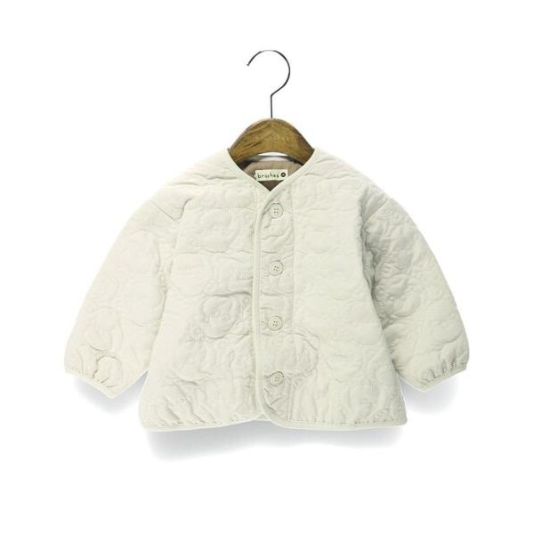 ノーカラージャケット アウター 「マシンウォッシャブル/ベビー」くま柄キルティングジャケット キッズ...