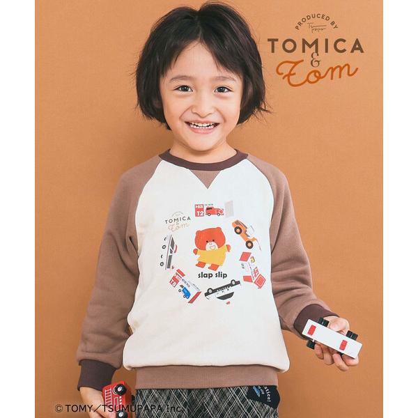 トレーナー  「トミカとトム×SLAPSLIPコラボアイテム」はたらくくるまトムプリントラグラントレ...