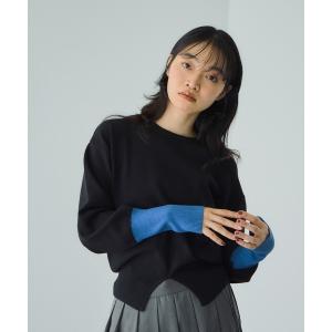 ニット セーター カラーカフスリットニットプルオーバー「手洗い可能」 レディース