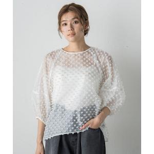 ブラウス シャツ ポンポンジャガードブラウス「洗濯機で洗える」 レディース